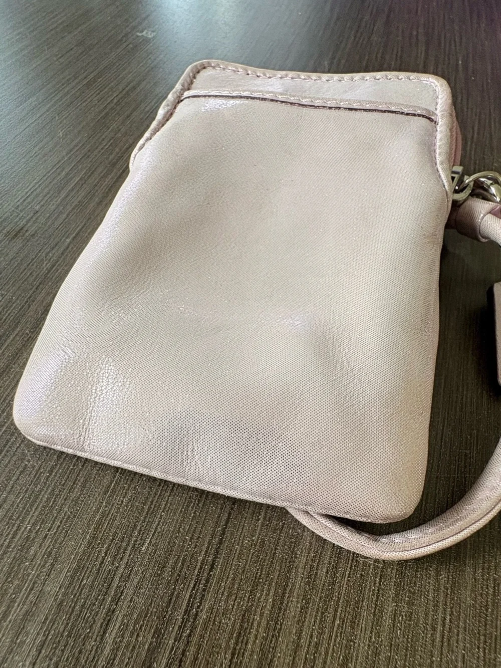 Coach Poppy Legacy Pink Vertical Wristlet